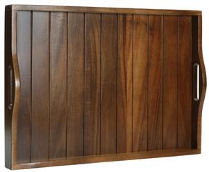 Plateau de service rectangulaire en bois massif écologique avec poignées pour hôtels et restaurants – Retour à l'école - Product Image 3