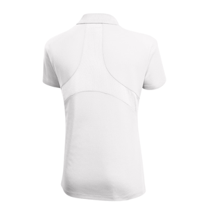 Polo blanc en maille respirante pour femme, broderie du blason, manches courtes, col, vêtement de sport de golf haute performance - Product Image 2
