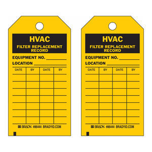 Étiquettes d'inspection de filtres CVC Brady pour les dossiers de remplacement et la maintenance - Product Image 2