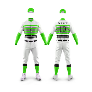 Ensemble uniforme de baseball pour homme, rayé bleu et blanc, maillot à manches courtes, pantalon à braguette boutonnée, vêtements en polyester anti-humidité - Product Image 4