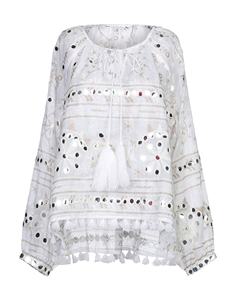 Llegada de un nuevo estilo de verano de las mujeres de la moda espejo bordado Blusa con borla decoración tradicional toque impreso único de las señoras - Product Image 1