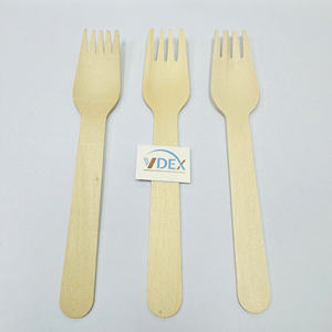 Usine Vdex Écologique Recyclable 160mm Jetable Couverts En Bois Fourchette En Bois Vente Chaude Yaourt Petite Cuillère Durable Naturelle - Product Image 5