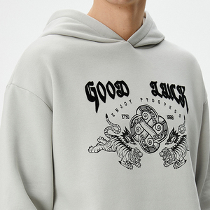 Sudadera con Capucha Unisex Extra Grande de Algodón con Diseño de Logotipo Frontal, Sudadera de Invierno de Secado Rápido, Tela de 300g, Lavado Ácido, Hecho en Pakistán - Product Image 5