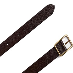 Cinturón Casual de Cuero Texturizado Negro para Hombre, para Jeans o Pantalones, con Hebilla de Aleación Dorada Clásica - Product Image 6