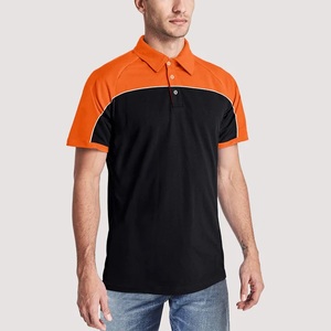 Men's Black <b>Orange</b> Color Blocked Short Sleeve for Shirt Quick Dry Nonwoven Canvas Casual Regular Fit Button Design Customized - Product Image 5