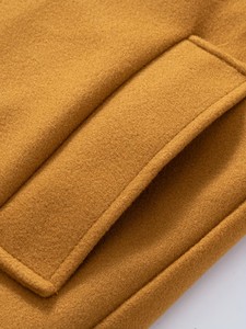 Men's Wool Overcoat Notched Lapel Single Breasted Long Thick Warm Winter <b>Coat</b> Fur Trim Reversible Eco-Friendly Brown - Product Image 4