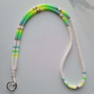 Trendy Beaded Neck <b>Lanyard</b> for ID Cards Elegant Boho Style Badge Holder Strap Lightweight Design At Cheap Price - Product Image 2