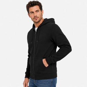 Custom Men's 100% Cotton French Terry Full <b>Zip</b> <b>up</b> Breathable Zipper Hoodie Streetwear - Product Image 3