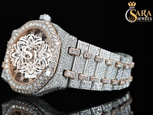 นาฬิกาเพชรโมอิสสีขาวสุดหรูคุณภาพระดับพรีเมียมสำหรับผู้ชาย - Product Image 4
