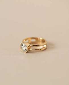 Gold Color Double Band Moissanite Engagement <b>Ring</b> Invisible Setting Women <b>Fine</b> Jewelry GiftYellow Gold Round Diamond Engagement - Product Image 1