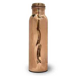 Botella de Agua Elegante de Cobre de Alta Calidad, Acabado Pulido, con Logotipo Impreso Personalizable, en Oferta - Product Image 1