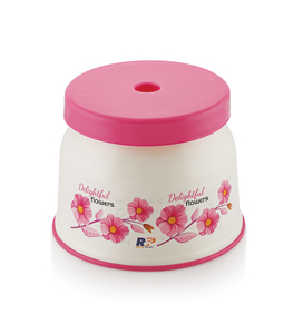 Plastic <b>Stool</b> with Floral Design for Home Living Room Furniture - Product Image 3