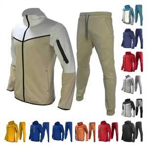 2024 personnalisé Logo Tech polaire Zip hommes survêtement chaud hiver Jogging plaine survêtement Football 100% coton couleurs personnalisées - Product Image 5