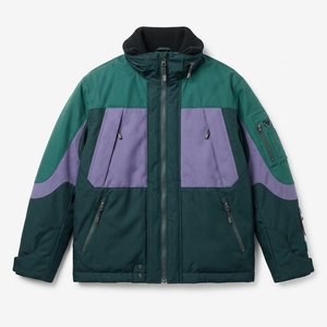 Veste matelassée pour homme, style color block, col montant, fermeture éclair, coupe-vent, style sportif, rembourrage épais en polyester, vêtements d'hiver - Product Image 1