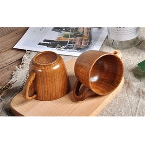 Taza de Madera Hecha a Mano, Taza de Café de Madera Maciza con Acabado Natural, Estilo Rústico, Ecológica, para Té, Café y Jugos - Product Image 1