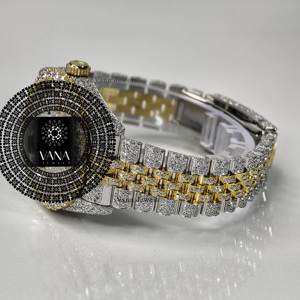 Two Tone Iced Out Moissanite <b>Watch</b> Men VVS <b>Diamond</b> <b>Watch</b> Stainless Steel Luxury Hip Hop Wrist <b>watch</b> - Product Image 3