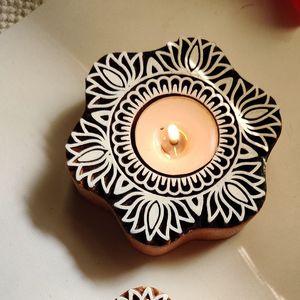 Rustic Wooden Tealight <b>Candle</b> Holder <b>Set</b> Handmade Natural Wood <b>Candle</b> Stand Farmhouse Home Decor Table Centerpiece <b>Gift</b> - Product Image 4