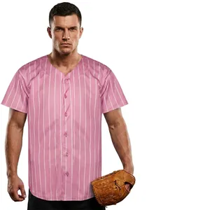 Unisex Baseball Jersey Short Sleeve <b>Button</b> Front Quick Dry 100% Polyester Adult For All Seasons baseball jerseys - Product Image 3