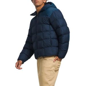 Men's Hooded Casual Puffer Jacket with Front Logo <b>Waterproof</b> & Windproof Soft Padding Warm Feel for Cold Weather - Product Image 2
