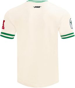 T-shirt crème des Jets de New York avec logo brodé et motif de casque, vêtements de sport à manches courtes - Product Image 4