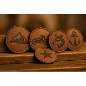 Écusson en cuir personnalisé tête de singe, en relief 3D, à coudre, forme octogonale, en similicuir PU, pour sacs, vêtements, chapeaux, badges de vêtements - Product Image 4