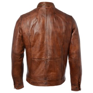 Chaqueta de Motociclista de Invierno para Hombre RELEVO INDUSTRY, de Cuero Genuino Ecológico, Acolchada y de Corte Ajustado - Product Image 4