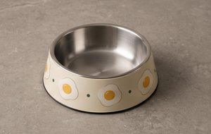 Gamelle Moderne en Métal Émaillé Anti-Renversement pour Animaux, Motif Œuf Mignon, pour Chiens et Chats, avec Base Antidérapante en Caoutchouc, Vente en Gros - Product Image 4