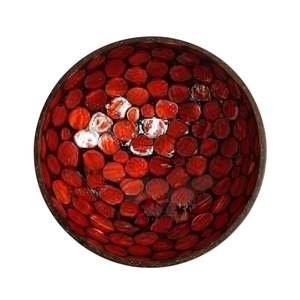 Bol en coquille de noix de coco avec texture décorative gravée, matériau éco-responsable, surface de cuisine élégante et polie - Product Image 2