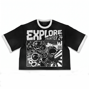Camiseta 100% algodón para hombre, corte holgado, estampada, camiseta oversize para hombre, 280 GSM, algodón, corte cuadrado, camiseta gráfica, personalizada con DTF - Product Image 2