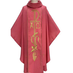 Casulla Rosa con Bordado Dorado, Casulla Sacerdotal con Estola, Hecha a Medida, Nueva Casulla Bordada 2026 - Product Image 6