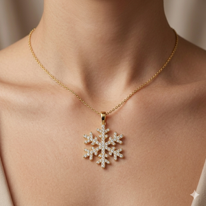 Vintage Celestial Custom 10K <b>Solid</b> <b>Gold</b> Hiphop Rhodium Plated Moissanite Diamond Iced Bling Snowflake <b>Pendants</b> Charms Necklaces - Product Image 2