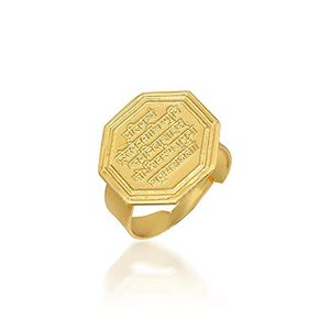 Anillo ajustable chapado en oro con diseño de Shivaji Maratha Raj Mudra, joyería de moda para hombres y mujeres - Product Image 2