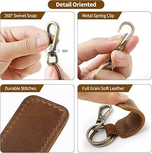 Llavero de Cuero Genuino para Coche, Llavero Universal de Cuero para Hombre y Mujer, Soporte para Llaves con Logotipo Personalizado, Venta al por Mayor - Product Image 3