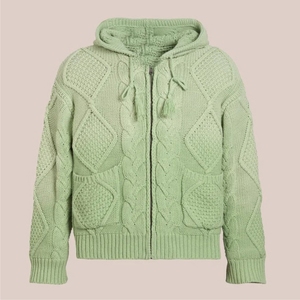 Sweat à capuche tricoté surdimensionné personnalisé en molleton de coton épais, coupe décontractée, style streetwear unisexe - Product Image 1