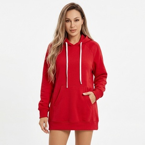 <b>Women's</b> <b>Longline</b> Hoodie Custom Logo Heavyweight <b>Fleece</b> Sweatshirt Casual Streetwear Wholesale Clothing Supplier - Product Image 6