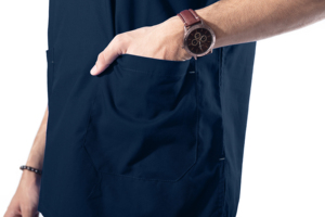 Exquisite Logo Custom V-neck Pattern Unisex Stretch Woven Cotton Blends Short Sleeves Hospital Beauty Salon Medical <b>Scrubs</b> - Product Image 3