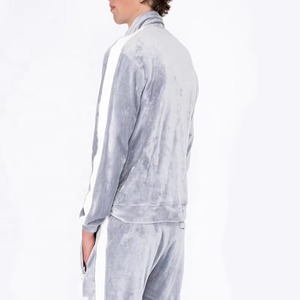 Breathable Custom Training Jogging Acid Wash Printed Zip up <b>Velvet</b> Slim Fit Men's Velour Tracksuits <b>Joggers</b> Set Wholesale OEM - Product Image 2