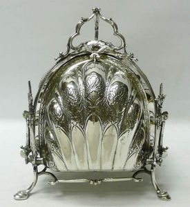 Antique Silver Biscuit Warmer/Silver Plate Biscuit Warmer/two Three Sections British Maker Very Elegant Beautiful Biscuit Warmer - Product Image 2