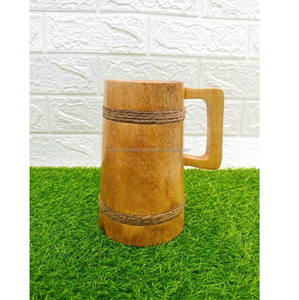 Jarra de Cerveza Vikinga de Madera Grabada Personalizada, Jarra de Cerveza Tradicional de Estilo Nórdico - Product Image 4