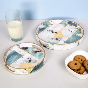 Enamel Tray for Tea Sets Enamel Serving Tray with Print Enamelware Tray OEM Available Enamel Tray for Food Display - Product Image 4