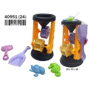 Set di giocattoli da spiaggia con pala, rastrello, stampi, imbuto e torre 16 x 30 x 16 cm per il divertimento dei bambini - Product Image 1