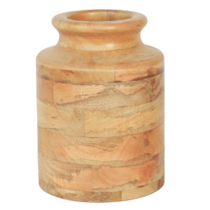 Handcrafted Mango Wood Decorative Urn Jar | <b>Rustic</b> Home Decor by Aqdus Saleem - Product Image 2