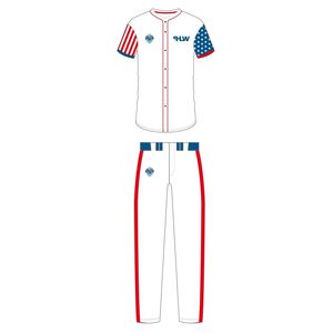 Maillot de baseball PH LEATHER WEARS pour homme, blanc, rouge, bleu, étoiles, rayures, uniforme, impression numérique, respirant, vêtements de sport pour adultes - Product Image 2
