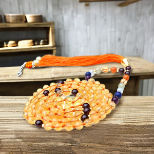 Comprar hecho a mano 7 Chakra Yoga joyería hindú Pulsera 108 anudado Mala Beads citrino cuarzo indio artista moda collares con cuentas - Product Image 1