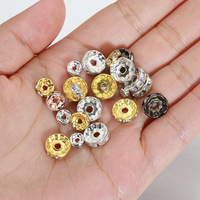 100 pièces d'entretoises en strass dorées anti-ternissement, anneaux de perles incrustés de zircon, perles entretoises pour la fabrication de bijoux DIY pour bracelets et colliers