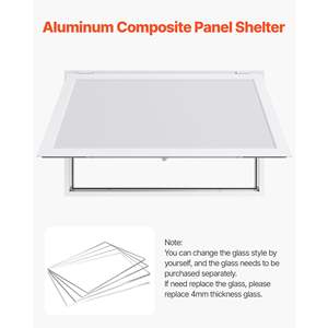 Cadre en alliage d'aluminium 53x33 Fenêtre de concession pour camions de restauration 85 degrés Fenêtre de service sur pied Auvent Résistant à l'eau de pluie Porte - Product Image 3