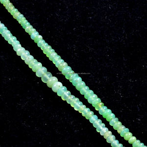 Premium Natural African Chrysoprase <b>Beads</b> High Demand Smooth Rondelle Shape <b>Green</b> Gemstone Strand for Jewelry Bracelet Making - Product Image 1