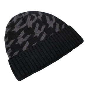 Gorro Unisex con Patrón Geométrico, Gorro de Invierno Tejido, 100% Acrílico, Diseño con Puño, para Adultos, Circunferencia de Cabeza 56-58CM - Product Image 1