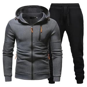 Conjunto Deportivo Reversible con Capucha para Hombre, Talla Grande, Transpirable, con Cierre Completo, Material Spandex/Poliéster, para Otoño - Product Image 1
