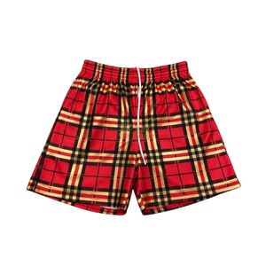 Shorts de basket-ball en maille à sublimation à carreaux rouges, respirants, à séchage rapide, décontractés, légers, pour la salle de sport - Product Image 1